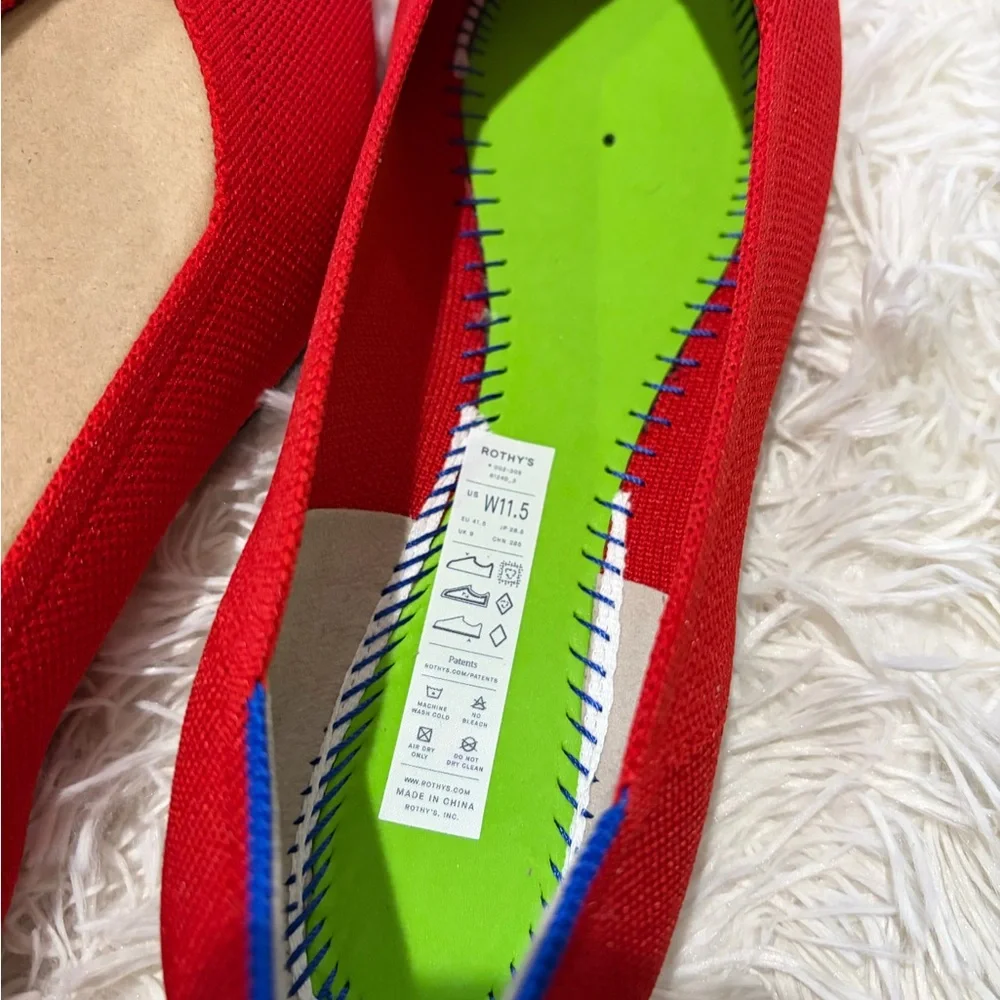 Rothy's The Point - Size 11.5 - NIB - Bright Red color